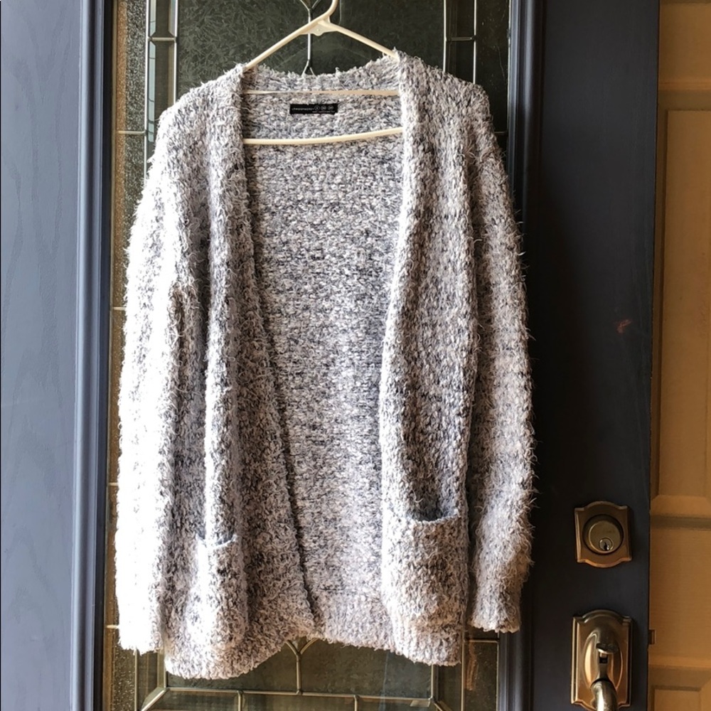 fuzzy cardigan